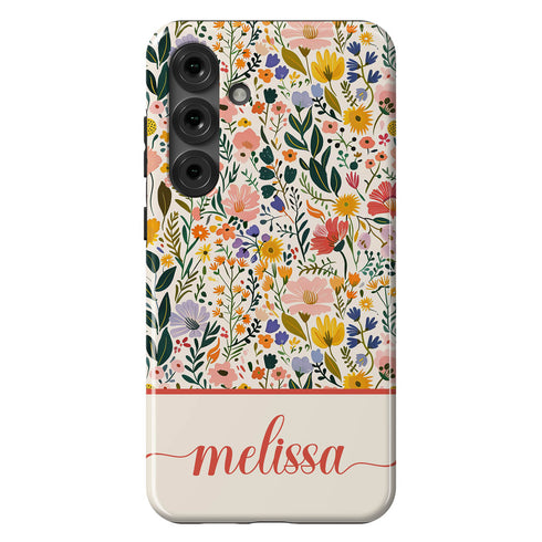 Custom Name Boho Chic Paradise Floral Galaxy Case